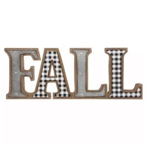 NEW Fall Sign Gingham/Galvanized Metal/Wood Sign - Fall Wording Decor